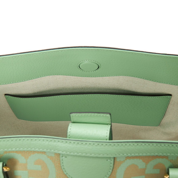 Gucci green beige GG Ophidia tote leather jumbo bag canvas - Picture 8 of 9